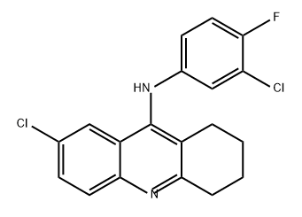 9-Acridinamine, 7-chloro-N-(3-chloro-4-fluorophenyl)-1,2,3,4-tetrahydro- Structure