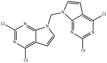 Bis(2,4-dichloro-7H-pyrrolo[2,3-d]pyrimidin-7-yl)methane 구조식 이미지