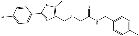 Acetamide, 2-[[[2-(4-chlorophenyl)-5-methyl-4-oxazolyl]methyl]thio]-N-[(4-methylphenyl)methyl]- Structure