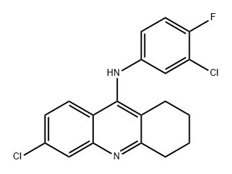 9-Acridinamine, 6-chloro-N-(3-chloro-4-fluorophenyl)-1,2,3,4-tetrahydro- Structure