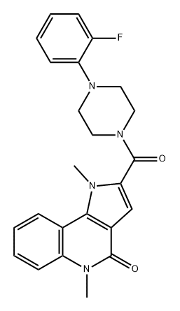 4H-Pyrrolo[3,2-c]quinolin-4-one, 2-[[4-(2-fluorophenyl)-1-piperazinyl]carbonyl]-1,5-dihydro-1,5-dimethyl- 구조식 이미지