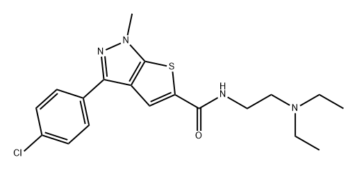 1H-Thieno[2,3-c]pyrazole-5-carboxamide, 3-(4-chlorophenyl)-N-[2-(diethylamino)ethyl]-1-methyl- Structure