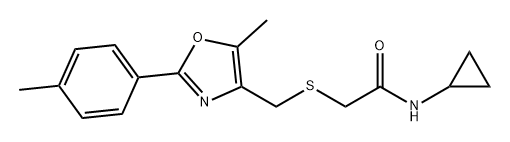 Acetamide, N-cyclopropyl-2-[[[5-methyl-2-(4-methylphenyl)-4-oxazolyl]methyl]thio]- Structure