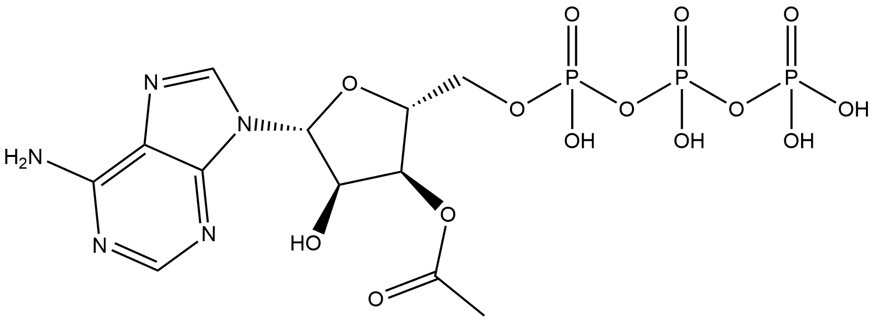 Adenosine 5'-(tetrahydrogen triphosphate), 3'-acetate (9CI) Structure