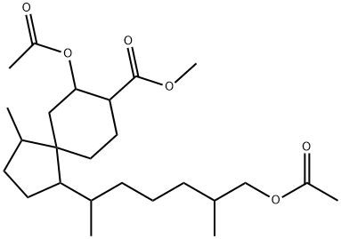 Spiro[4.5]decane-8-carboxylic acid, 7-(acetyloxy)-1-[6-(acetyloxy)-1,5-dimethylhexyl]-4-methyl-, methyl ester 구조식 이미지
