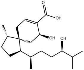 Spiro[4.5]dec-7-ene-8-carboxylic acid, 9-hydroxy-1-[(1R,4R)-4-hydroxy-1,5-dimethylhexyl]-4-methyl-, (1R,4S,5S,9S)- 구조식 이미지