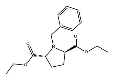 2,5-Pyrrolidinedicarboxylic acid, 1-(phenylmethyl)-, diethyl ester, (2R-trans)- (9CI) 구조식 이미지