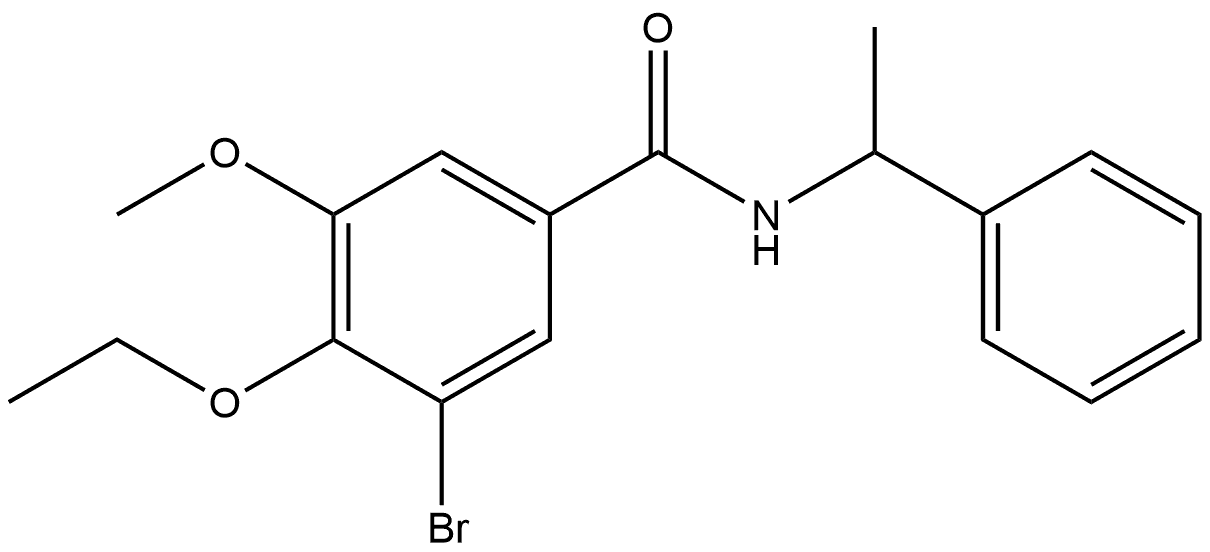 3-Bromo-4-ethoxy-5-methoxy-N-(1-phenylethyl)benzamide Structure