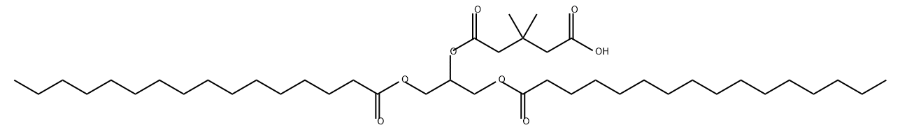 Pentanedioic acid, 3,3-dimethyl-, 1-[2-[(1-oxohexadecyl)oxy]-1-[[(1-oxohexadecyl)oxy]methyl]ethyl] ester Structure