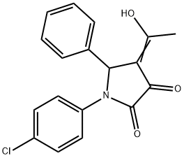 2,3-Pyrrolidinedione, 1-(4-chlorophenyl)-4-(1-hydroxyethylidene)-5-phenyl- Structure