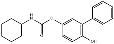 Carbamic acid, N-cyclohexyl-, 6-hydroxy[1,1'-biphenyl]-3-yl ester Structure