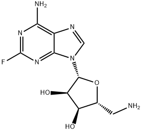 (2R,3R,4S,5R)-2-(6-Amino-2-fluoro-9H-purin-9-yl)-5-(aminomethyl)tetrahydrofuran-3,4-diol 구조식 이미지
