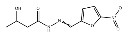 Butanoic acid, 3-hydroxy-, 2-[(5-nitro-2-furanyl)methylene]hydrazide 구조식 이미지