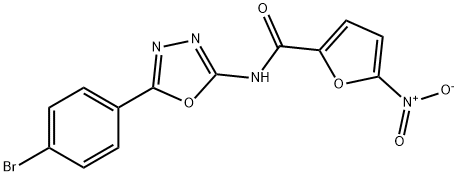 2-Furancarboxamide, N-[5-(4-bromophenyl)-1,3,4-oxadiazol-2-yl]-5-nitro- Structure