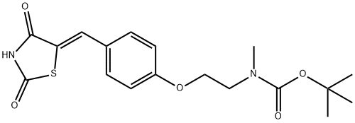 Carbamic acid, [2-[4-[(Z)-(2,4-dioxo-5-thiazolidinylidene)methyl]phenoxy]ethyl]methyl-, 1,1-dimethylethyl ester (9CI) Structure