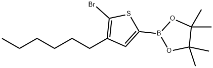 1,3,2-Dioxaborolane, 2-(5-bromo-4-hexyl-2-thienyl)-4,4,5,5-tetramethyl- Structure