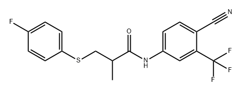 Propanamide, N-[4-cyano-3-(trifluoromethyl)phenyl]-3-[(4-fluorophenyl)thio]-2-methyl- 구조식 이미지