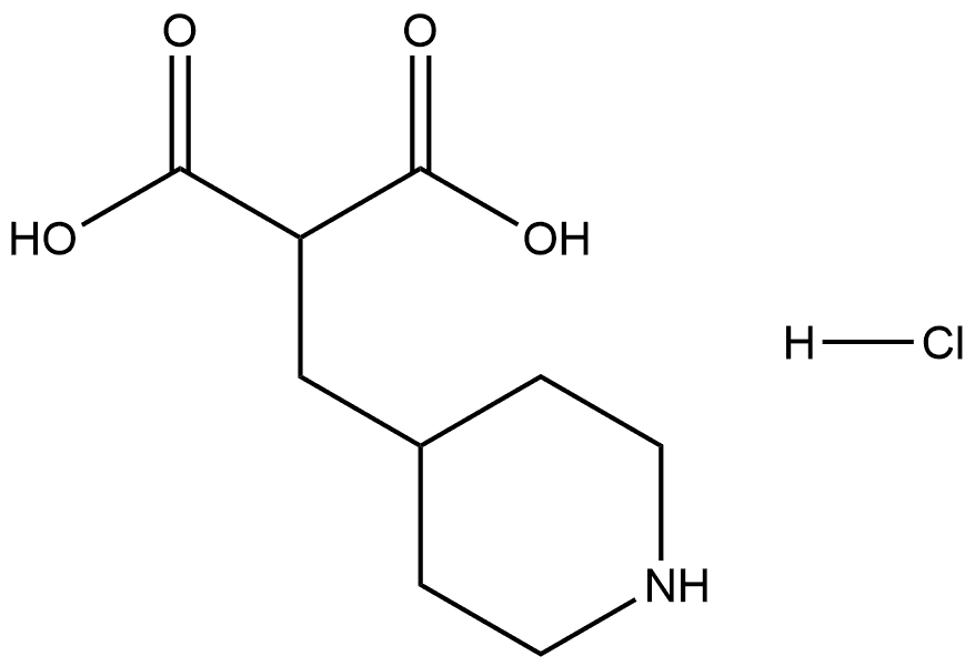 3-methoxy-3-oxo-2-(piperidin-4-ylmethyl)propanoic acid hydrochloride Structure