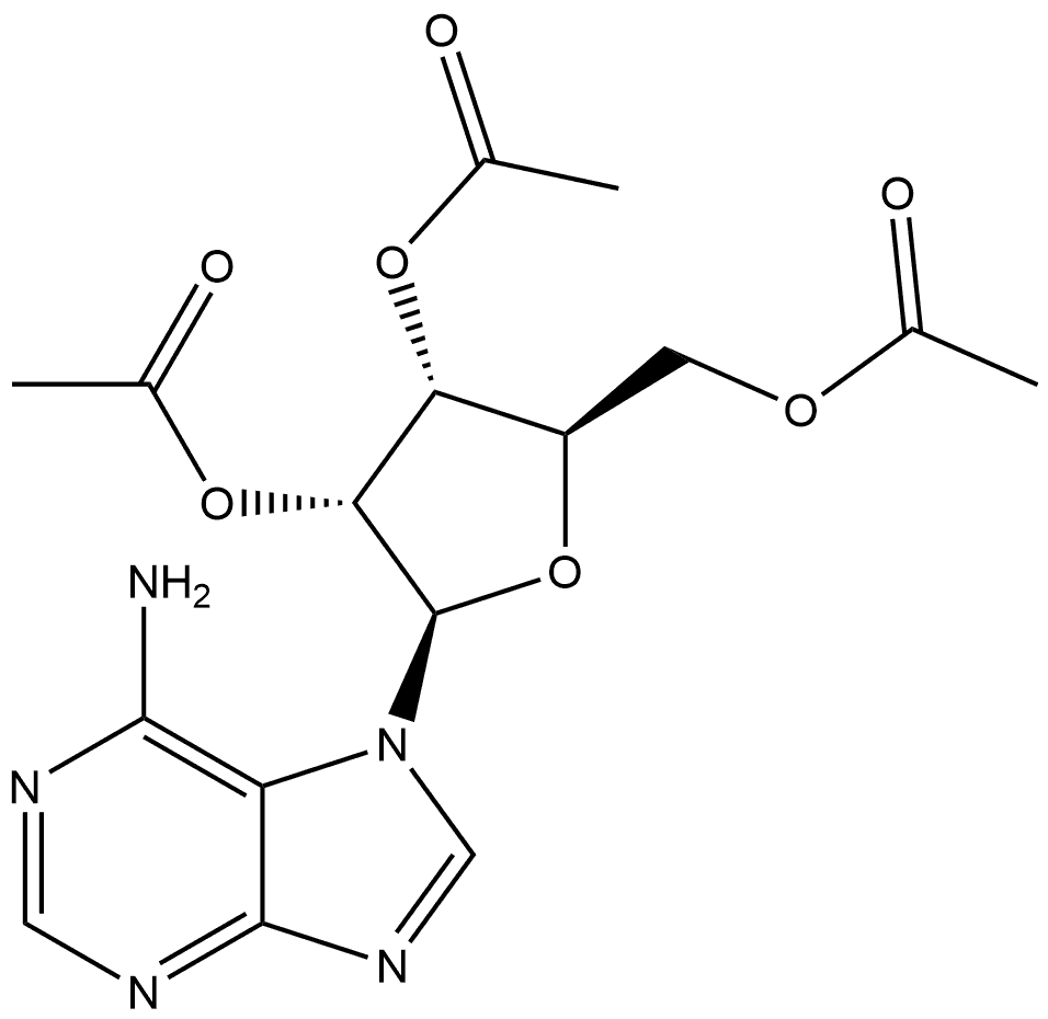 7H-Purin-6-amine, 7-(2,3,5-tri-O-acetyl-β-D-ribofuranosyl)- 구조식 이미지