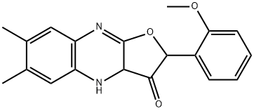 Furo[2,?3-?b]?quinoxalin-?3(2H)?-?one, 3a,?4-?dihydro-?2-?(2-?methoxyphenyl)?-?6,?7-?dimethyl- (9CI) Structure