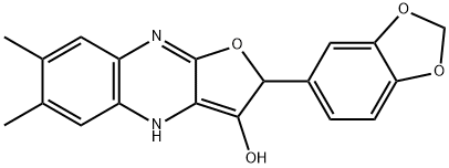 Furo[2,?3-?b]?quinoxalin-?3-?ol, 2-?(1,?3-?benzodioxol-?5-?yl)?-?2,?4-?dihydro-?6,?7-?dimethyl- (9CI) 구조식 이미지