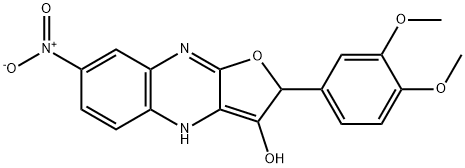 Furo[2,?3-?b]?quinoxalin-?3-?ol, 2-?(3,?4-?dimethoxyphenyl)?-?2,?4-?dihydro-?7-?nitro- (9CI) Structure