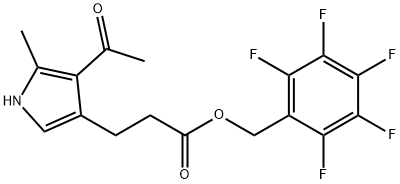 pentafluorobenzyl 2-methyl-3-acetyl-4-(3-propionate)pyrrole Structure