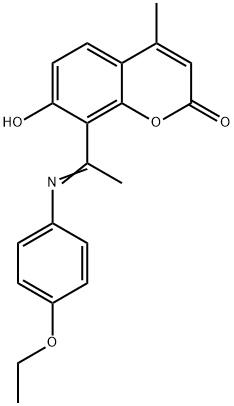 8-(1-((4-Ethoxyphenyl)imino)ethyl)-7-hydroxy-4-methyl-2H-chromen-2-one 구조식 이미지