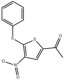 Ethanone, 1-[4-nitro-5-(phenylthio)-2-thienyl]- Structure