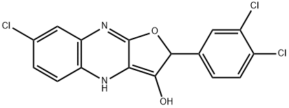 Furo[2,?3-?b]?quinoxalin-?3-?ol, 7-?chloro-?2-?(3,?4-?dichlorophenyl)?-?2,?4-?dihydro- (9CI) 구조식 이미지