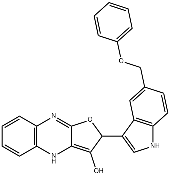 Furo[2,?3-?b]?quinoxalin-?3-?ol, 2,?4-?dihydro-?2-?[5-?(phenoxymethyl)?-?1H-?indol-?3-?yl]?- (9CI) 구조식 이미지