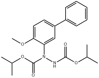 1,2-Hydrazinedicarboxylic acid, 1-(4-methoxy[1,1'-biphenyl]-3-yl)-, 1,2-bis(1-methylethyl) ester 구조식 이미지