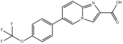 Imidazo[1,2-a]pyridine-2-carboxylic acid, 6-[4-(trifluoromethoxy)phenyl]- Structure