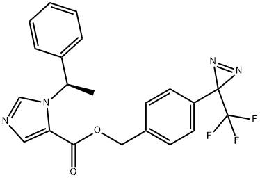 1H-Imidazole-5-carboxylic acid, 1-[(1R)-1-phenylethyl]-, [4-[3-(trifluoromethyl)-3H-diazirin-3-yl]phenyl]methyl ester Structure