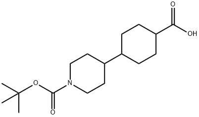 1-(1,1-Dimethylethyl) 4-(4-carboxycyclohexyl)-1-piperidinecarboxylate Structure