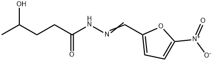 Pentanoic acid, 4-hydroxy-, 2-[(5-nitro-2-furanyl)methylene]hydrazide 구조식 이미지