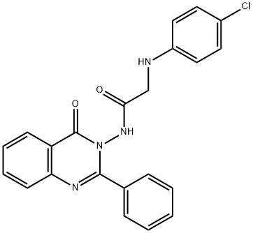 2-((4-Chlorophenyl)amino)-N-(4-oxo-2-phenylquinazolin-3(4H)-yl)acetamide Structure