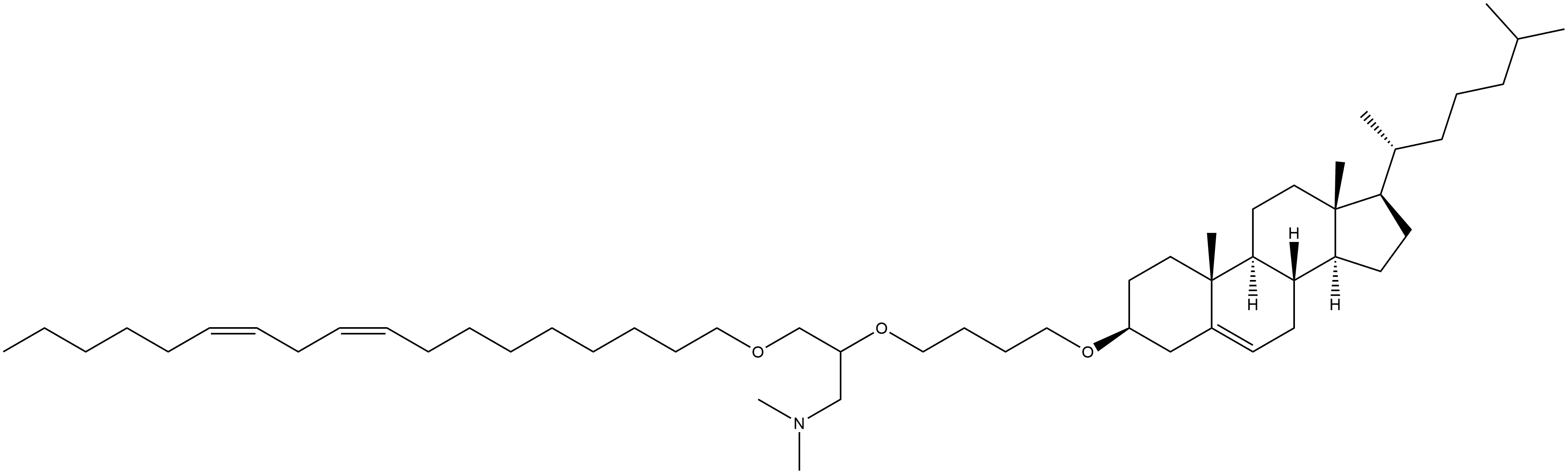 1-Propanamine, 2-[4-[(3β)-cholest-5-en-3-yloxy]butoxy]-N,N-dimethyl-3-[(9Z,12Z)-9,12-octadecadien-1-yloxy]- Structure