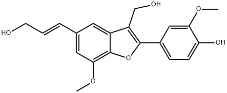 3-Benzofuranmethanol, 2-(4-hydroxy-3-methoxyphenyl)-5-[(1E)-3-hydroxy-1-propen-1-yl]-7-methoxy- 구조식 이미지