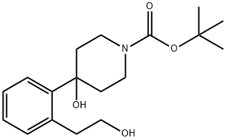 tert-butyl4-hydroxy-4-[2-(2-hydroxyethyl)phenyl]piperidin-1-carboxylate Structure