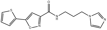 3-Isoxazolecarboxamide, N-[3-(1H-imidazol-1-yl)propyl]-5-(2-thienyl)- Structure