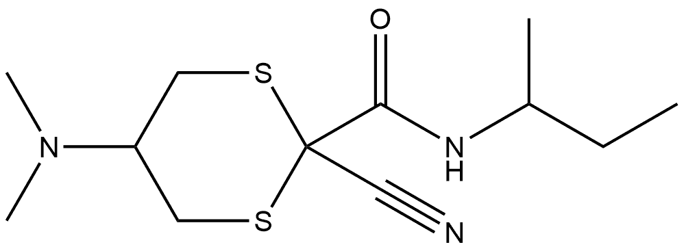 2-Cyano-5-(dimethylamino)-N-(1-methylpropyl)-1,3-dithiane-2-carboxamide Structure