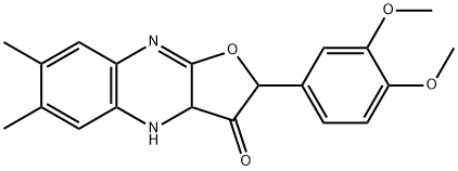 Furo[2,?3-?b]?quinoxalin-?3(2H)?-?one, 2-?(3,?4-?dimethoxyphenyl)?-?3a,?4-?dihydro-?6,?7-?dimethyl- (9CI) Structure