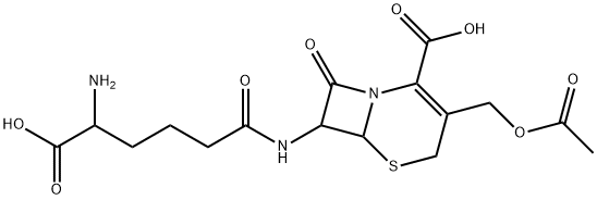 5-Thia-1-azabicyclo[4.2.0]oct-2-ene-2-carboxylic acid, 3-[(acetyloxy)methyl]-7-[(5-amino-5-carboxy-1-oxopentyl)amino]-8-oxo- 구조식 이미지