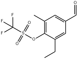 Methanesulfonic acid, 1,1,1-trifluoro-, 2-ethyl-4-formyl-6-methylphenyl ester Structure