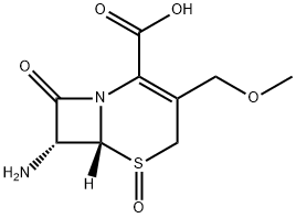 5-Thia-1-azabicyclo[4.2.0]oct-2-ene-2-carboxylic acid, 7-amino-3-(methoxymethyl)-8-oxo-, 5-oxide, (6R,7R)- Structure