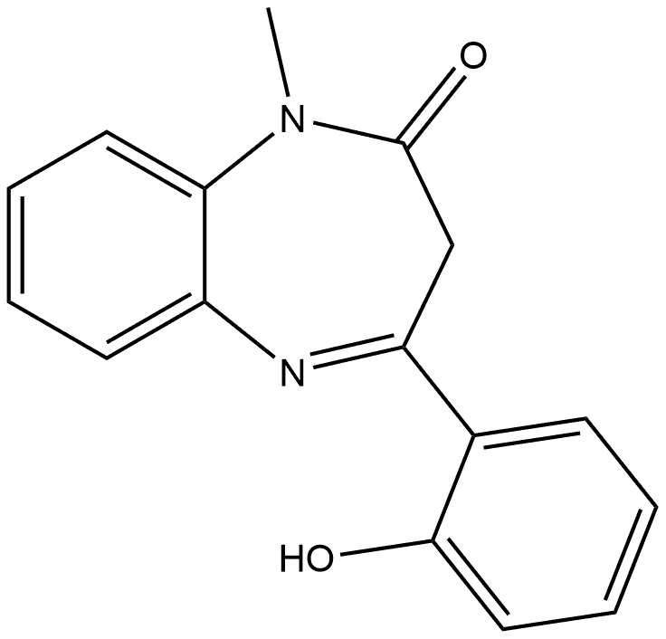 1,3-Dihydro-4-(2-hydroxyphenyl)-1-methyl-2H-1,5-benzodiazepin-2-one Structure