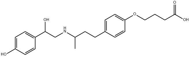 Butanoic acid, 4-[4-[3-[[2-hydroxy-2-(4-hydroxyphenyl)ethyl]amino]butyl]phenoxy]- Structure