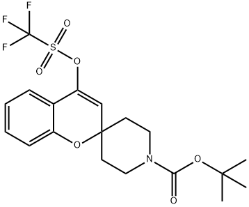 Spiro[2H-1-benzopyran-2,4'-piperidine]-1'-carboxylic acid, 4-[[(trifluoromethyl)sulfonyl]oxy]-, 1,1-dimethylethyl ester Structure