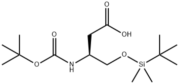 (3S)-3-[[(1,1-Dimethylethoxy)carbonyl]amino]-4-[[(1,1-dimethylethyl)dimethylsilyl]oxy]butanoic acid 구조식 이미지